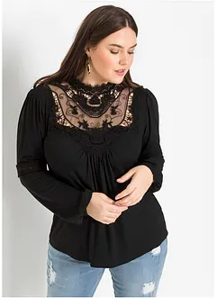 Langarmshirt mit Spitze, bonprix