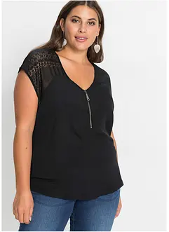 T-shirt à empiècement dentelle, bonprix