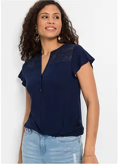 Henleyshirt aus Viskose-Mix, bonprix