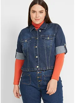 Veste courte en jean, manches 3/4, bonprix