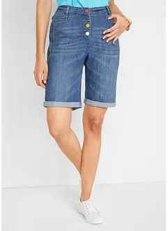 Jeans Bermuda Mid Waist mit Stickerei und Bequembund, bonprix