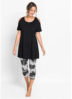 Capri Pyjama mit kurzen Ärmeln, bonprix