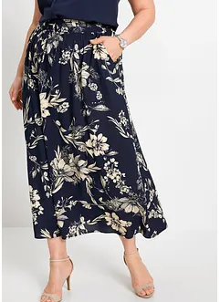 Jupe longue en viscose avec taille élastique et lien à nouer, bonprix
