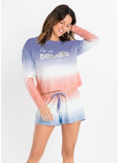 Pyjashort avec T-shirt à manches longues raccourci, bpc bonprix collection