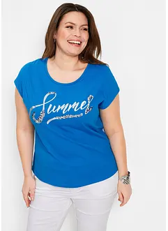 T-shirt avec inscription à sequins, bonprix