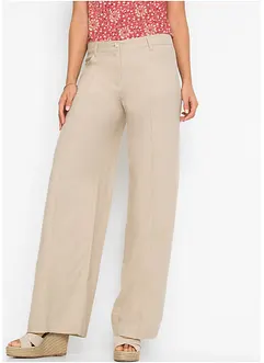 Pantalon palazzo en lin mélangé, bonprix