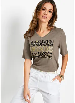 T-Shirt mit Glitzerprint, bonprix