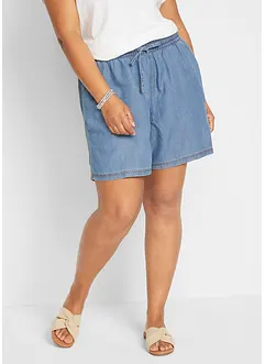 Leichte Denim Shorts mit Leinen und Bequembund, bonprix