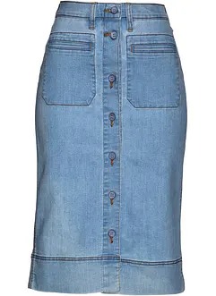 Jupe en jean à boutons, bonprix