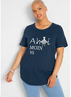 Baumwoll-T-Shirt mit maritimen Druck, bonprix