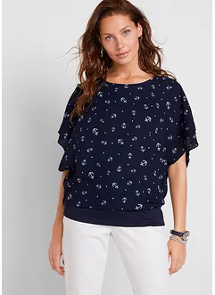 Georgette-Bluse, kurzarm, bonprix