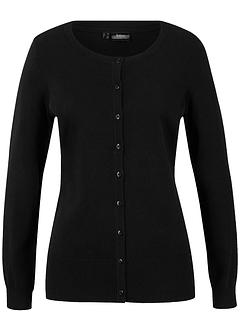 Basic Feinstrickjacke mit recycelter Baumwolle, bpc bonprix collection