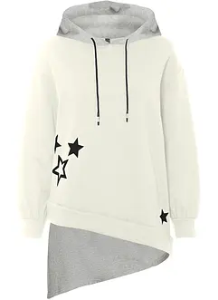 Sweatshirt mit Kapuze und asymmetrischem Saum, bonprix