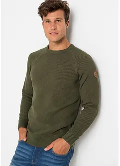 Grobstrick-Pullover mit recycelter Baumwolle, bonprix