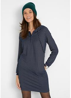 Sweatkleid in Jeansoptik, gestreift, mit Kapuze, John Baner JEANSWEAR