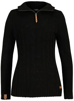 Troyer Pullover mit Zopfmuster, bonprix