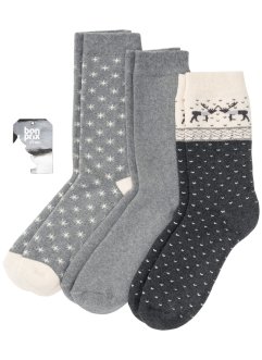 Thermo Socken (3er Pack) mit Bio-Baumwolle und Geschenkkarte, bpc bonprix collection