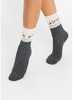 Thermo Socken mit Bio-Baumwolle und Grußkarte (3er Pack), bonprix