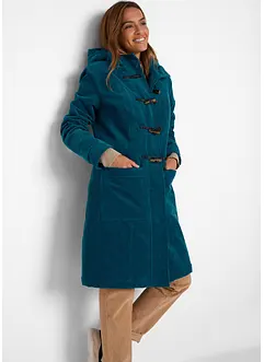 Duffle-coat en velours côtelé doublé, mi-long, bonprix