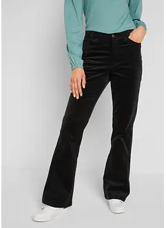 Pantalon Flare en velours côtelé extensible avec taille haute confortable, bonprix