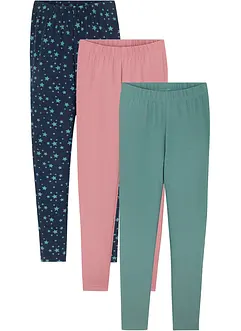 Leggings aus elastischem Bio-Baumwoll-Mix (3er-Pack), bonprix