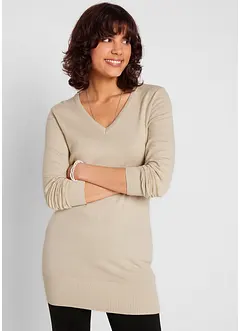 Basic Longpullover mit V-Ausschnitt, bonprix