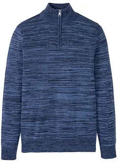 melierter Troyer Pullover mit Baumwolle, bonprix