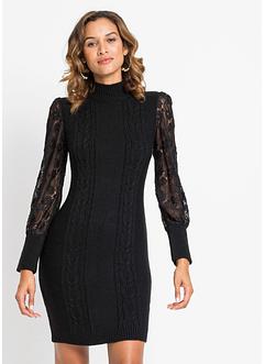 Robe en maille à manches en dentelle, BODYFLIRT boutique