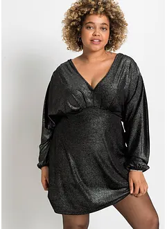 Robe scintillante en velours avec décolleté plongeant en V, bonprix