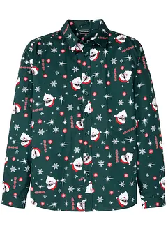 Langarmhemd mit Weihnachts-Druck, Slim Fit, bonprix