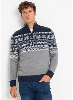 Norweger-Pullover mit Troyerkragen, bonprix