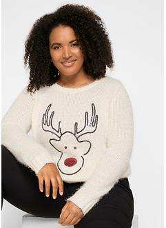 Weihnachtspullover Pailletten- Rentier, bpc bonprix collection