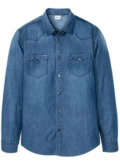 Chemise en jean 100% coton Slim Fit, manches longues, bonprix