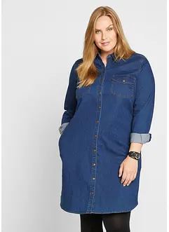 Robe en jean avec élasthanne, manches longues, bonprix