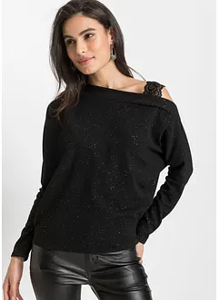 One-Shoulder-Shirt mit Glitzereffekt, bonprix