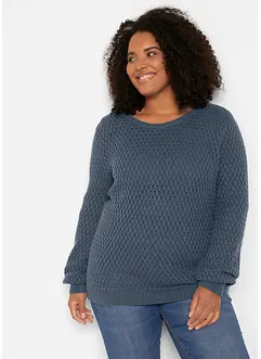 Pullover mit Strukturstrick aus Baumwollmix, bonprix