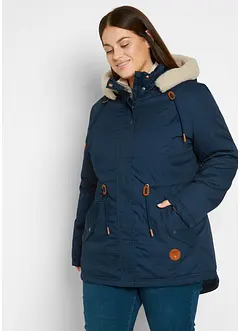 Wattierter Parka mit Fellimitat-Besatz, bonprix