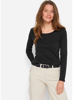 Baumwoll-Langarmshirt mit Rundhalsausschnitt, bpc bonprix collection