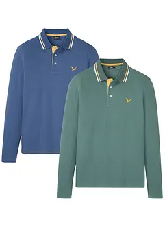 Poloshirt, Langarm (2er Pack), bonprix