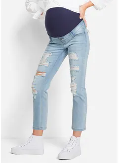 Verkürzte Umstandsjeans mit Destroy-Effekten, bonprix