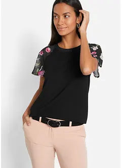 T-shirt avec manches en mousseline, bonprix