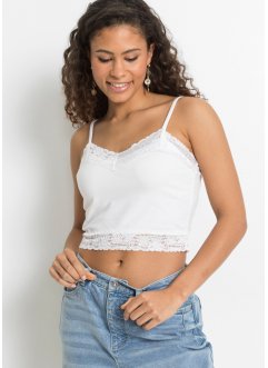 Cropped Top mit Spitze, Doppelpack, RAINBOW