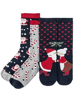 Weihnachtssocken (3er Pack) mit Bio-Baumwolle, bpc bonprix collection