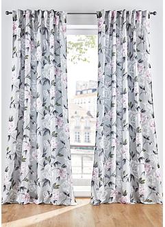 Microfaser Vorhang mit Blumen Druck (1er Pack), bpc living bonprix collection