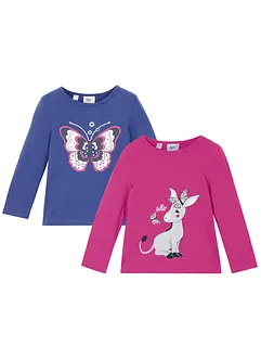 Langarmshirt (2er Pack) aus reiner Bio-Baumwolle, bonprix