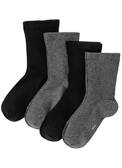 Socken mit druckfreiem Bündchen mit Bio Baumwolle (4er Pack), bonprix