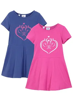Jerseykleid aus reiner Bio-Baumwolle (2er Pack), bonprix
