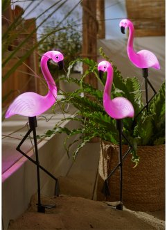 Solar Dekoleuchte Flamingo (3er Pack), bpc living bonprix collection