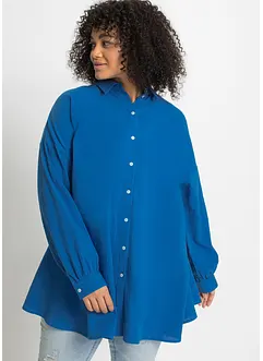 Weite Longbluse aus Crincle, bonprix