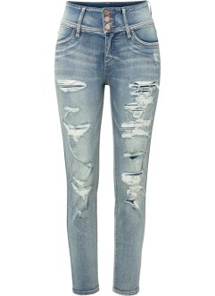 Jean Skinny taille haute avec effets destroyed, RAINBOW